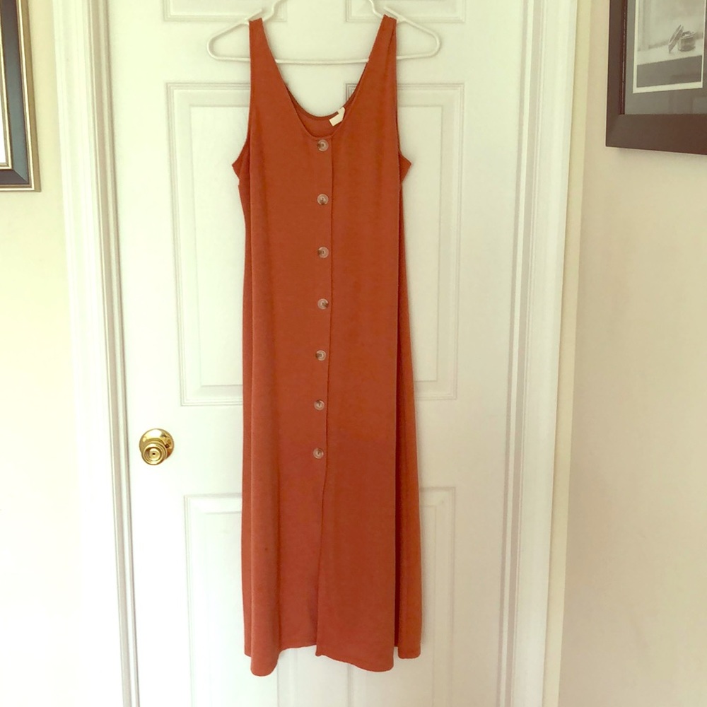 Rust colored Pinkblush maternity dress